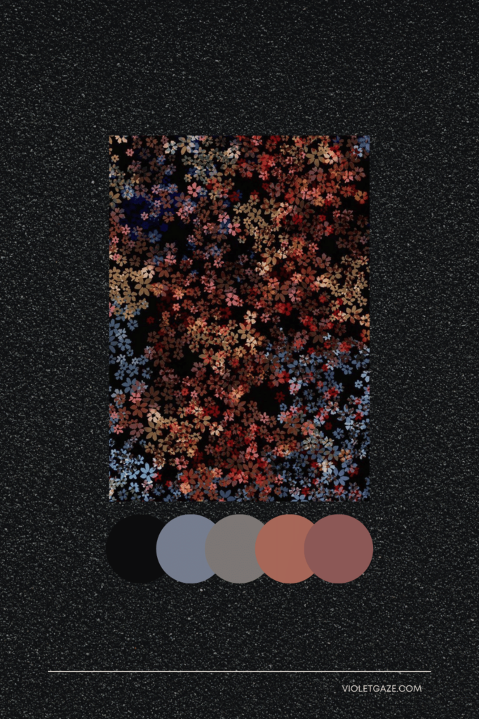 cottagecore color palette rainbow flowers in a field