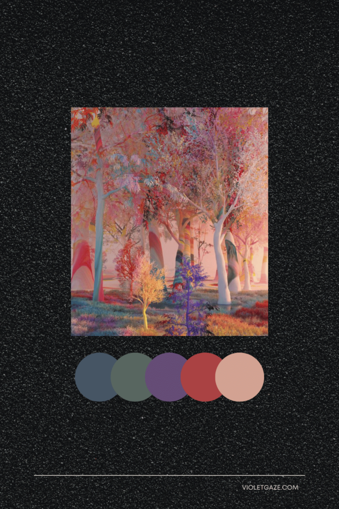 cottagecore color palette autumn colorful trees