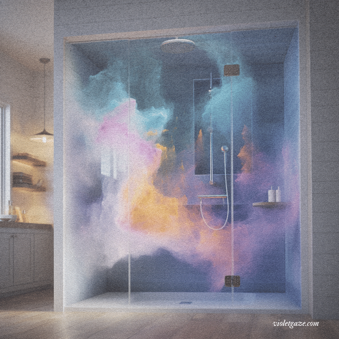 steam shower with lights