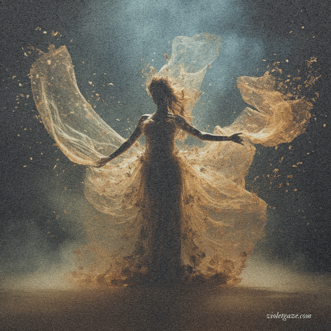 woman in orange light shower