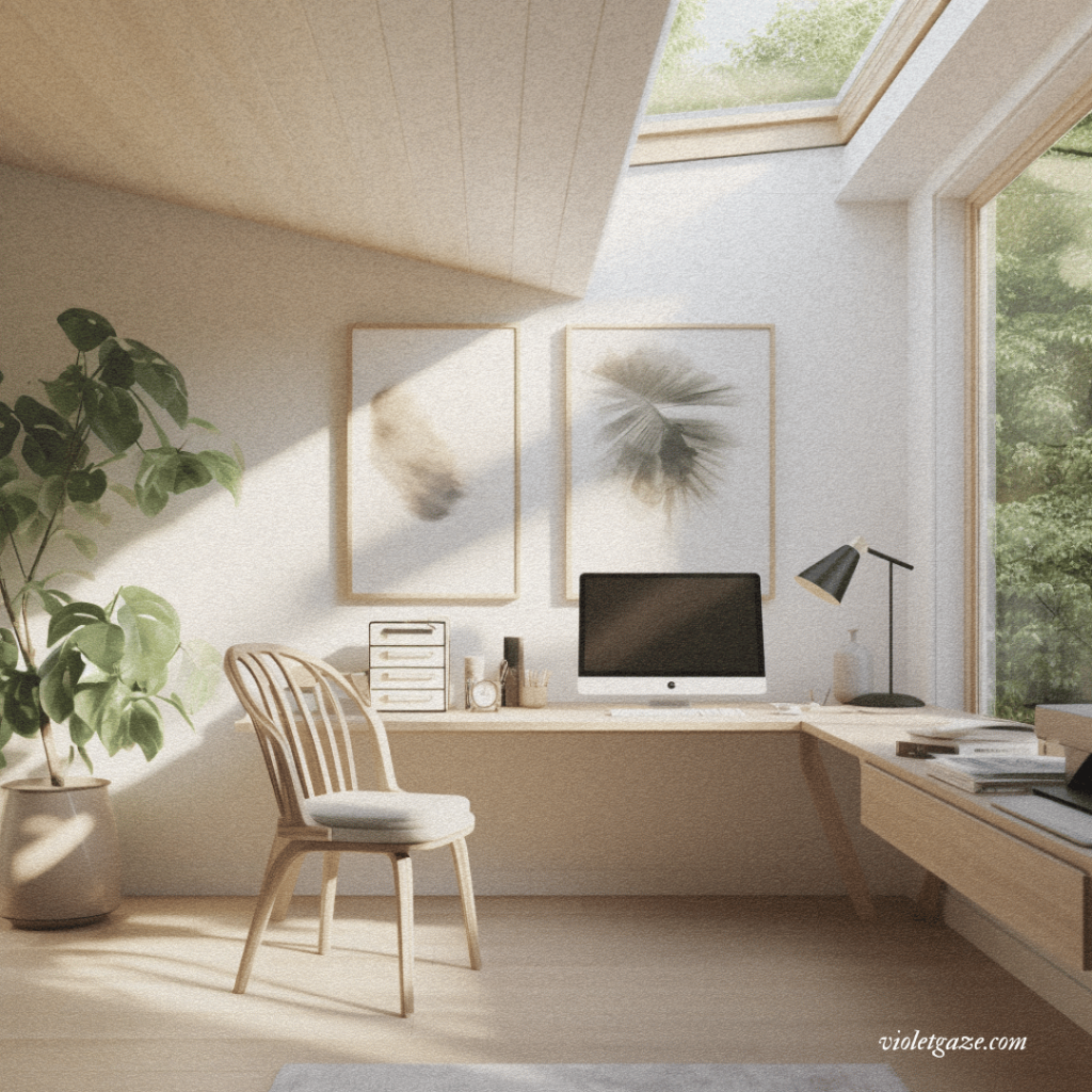 minimalist corner desk work from home office