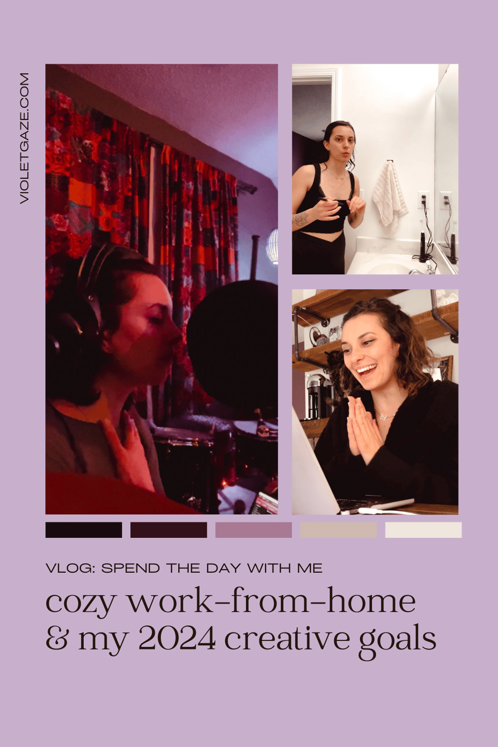 spend the day with my vlog cozy work from home and 2024 creative goals