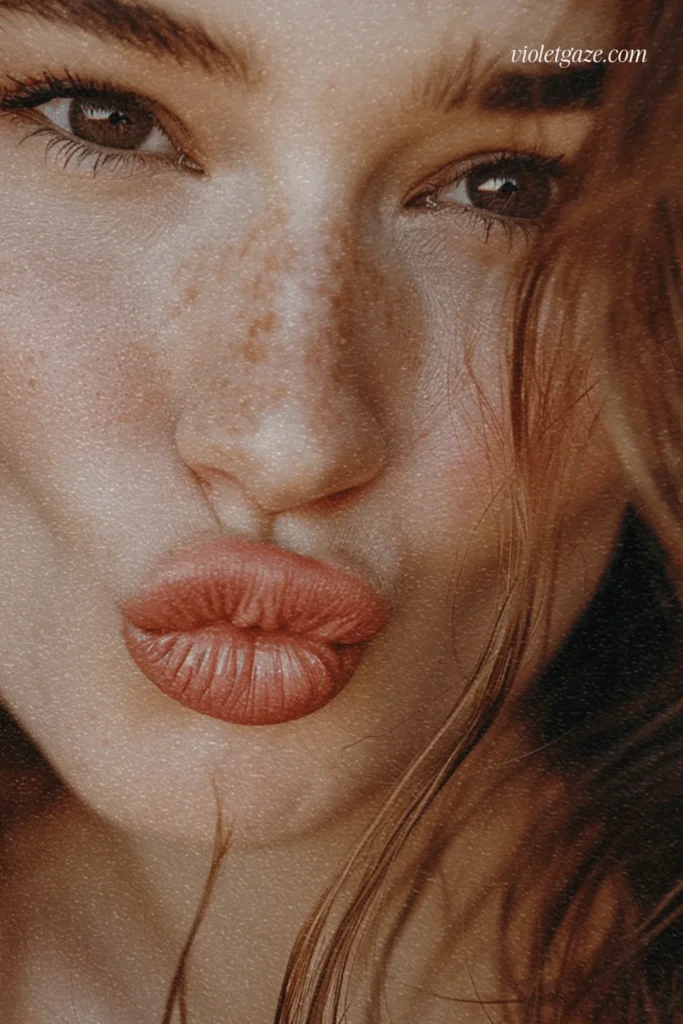 natural chapstick puckering lips