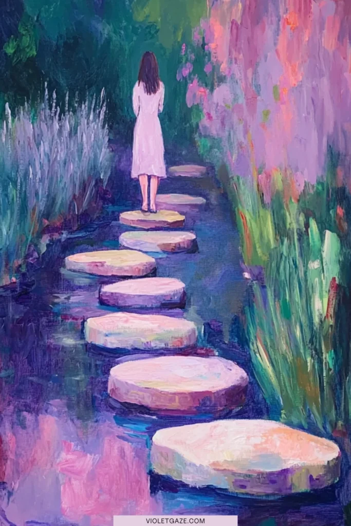 to-do list upgrade woman walking on stepping stones