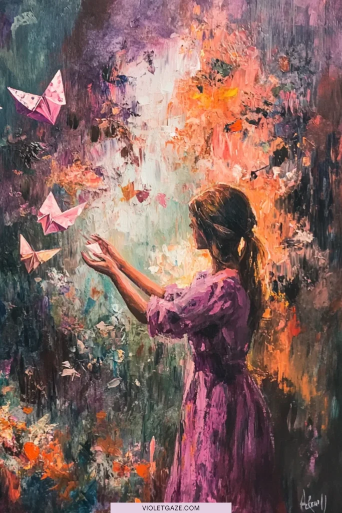 trusting the process woman with cranes