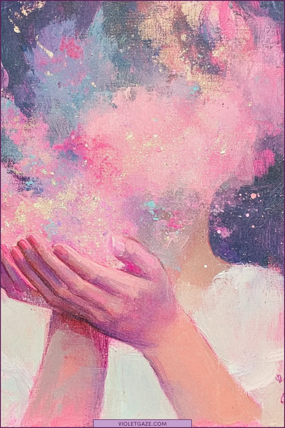 Law of Attraction quotes person with universe in hands