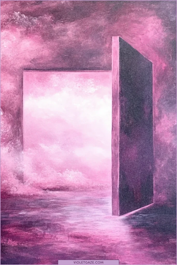 doorway that has pink wind and possibilities