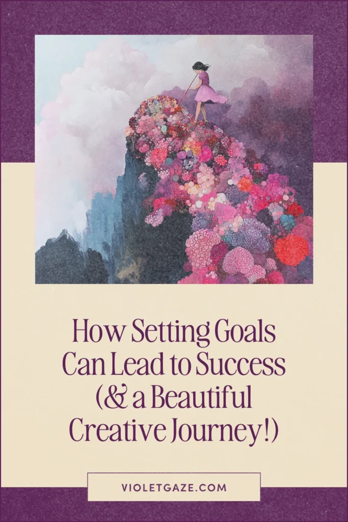 goal setting for creative success and a beautiful journey woman walking up mountain
