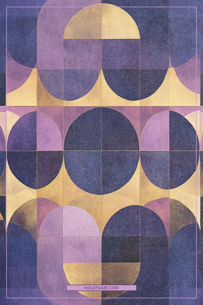 geometric pattern forming a moon phase calendar in mauve